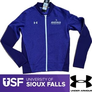 🐯NWT USF U of Sioux Falls COUGARS ColdGear Lightweight Zip-Up UA Purple Jacket